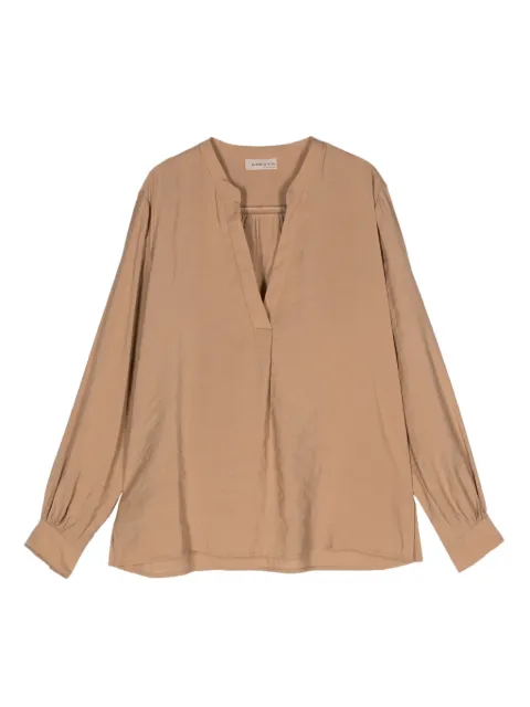 Blanca Vita band-collar long-sleeves blouse