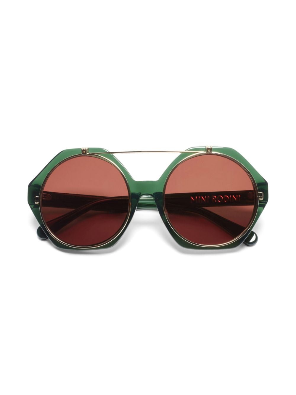 Mini Rodini geometric-frame flip-up sunglasses - Groen