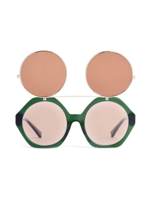 Mini Rodini geometric-frame flip-up sunglasses