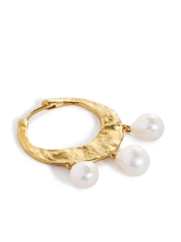 Monica Vinader Capri Baroque パール フープピアス | ゴールド