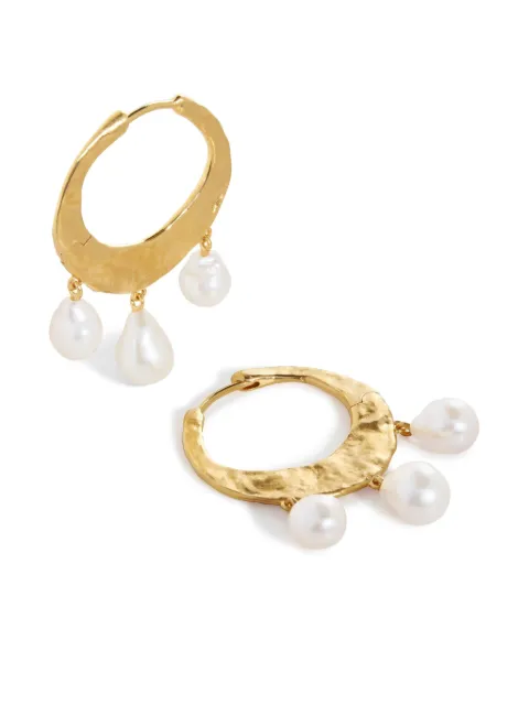 Monica Vinader Capri Baroque Pearl medium hoop earrings