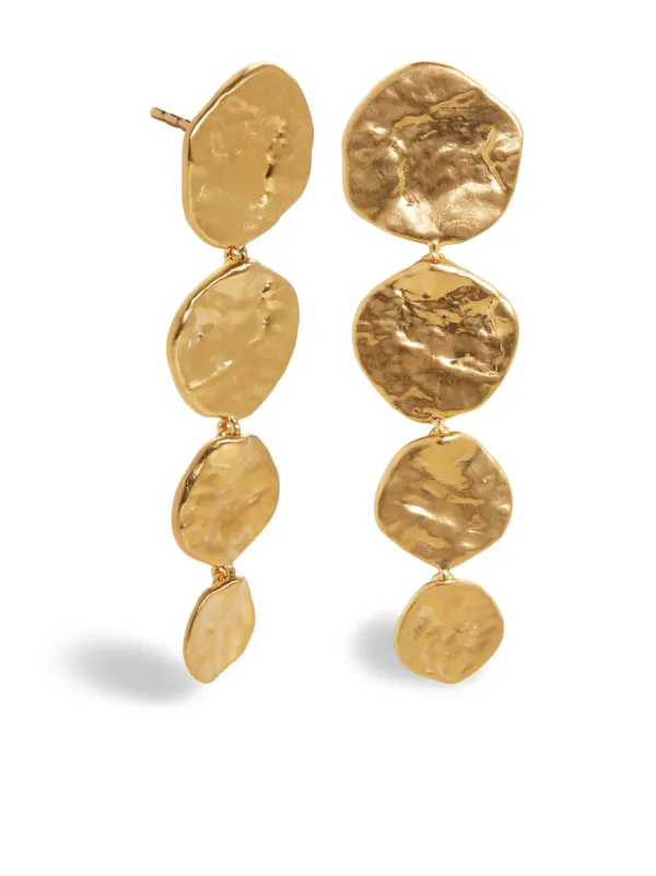 Monica Vinader Capri Disc Cocktail Drop Earrings Gold
