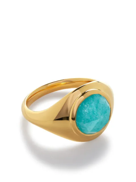 Monica Vinader Eclipse amazonite signet ring