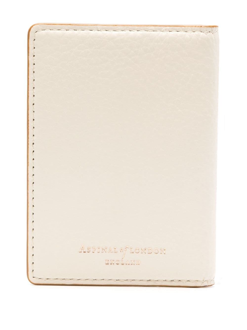 Shop Aspinal Of London Double Leather Cardholder In White