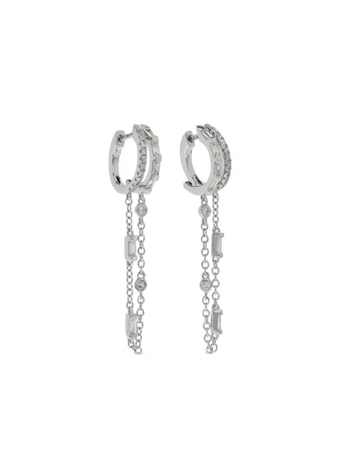 SHAY 18kt white gold Diamond Double Mixed Fringe earrings