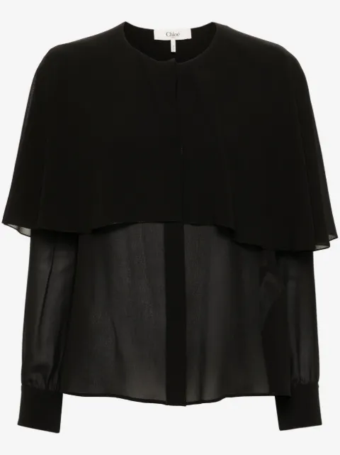 Chloé cape-attachment silk shirt