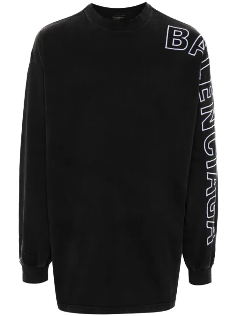Balenciaga logo-embroidered cotton T-shirt