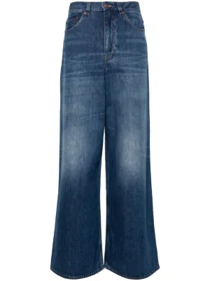 MM6 Maison Margiela ハイライズ ワイドジーンズ | ブルー | FARFETCH JP