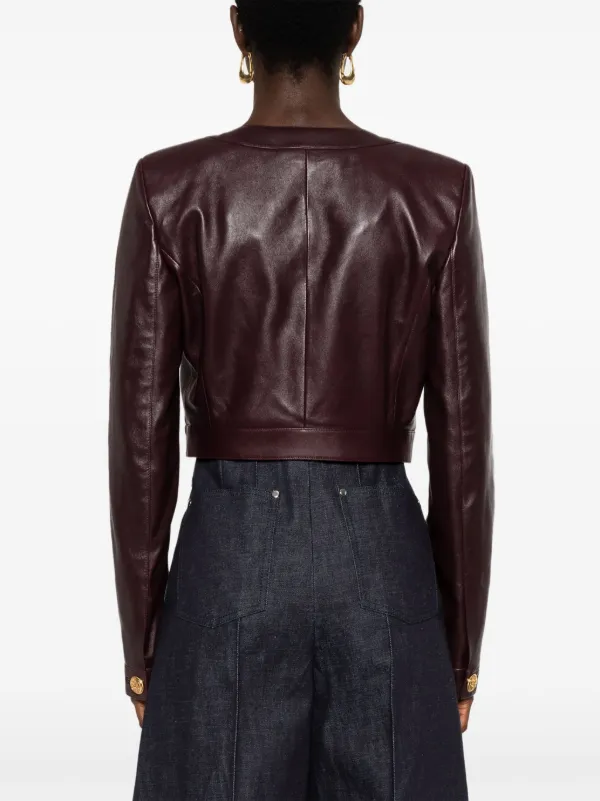 Chloe Cropped Jacket Purple FARFETCH BE