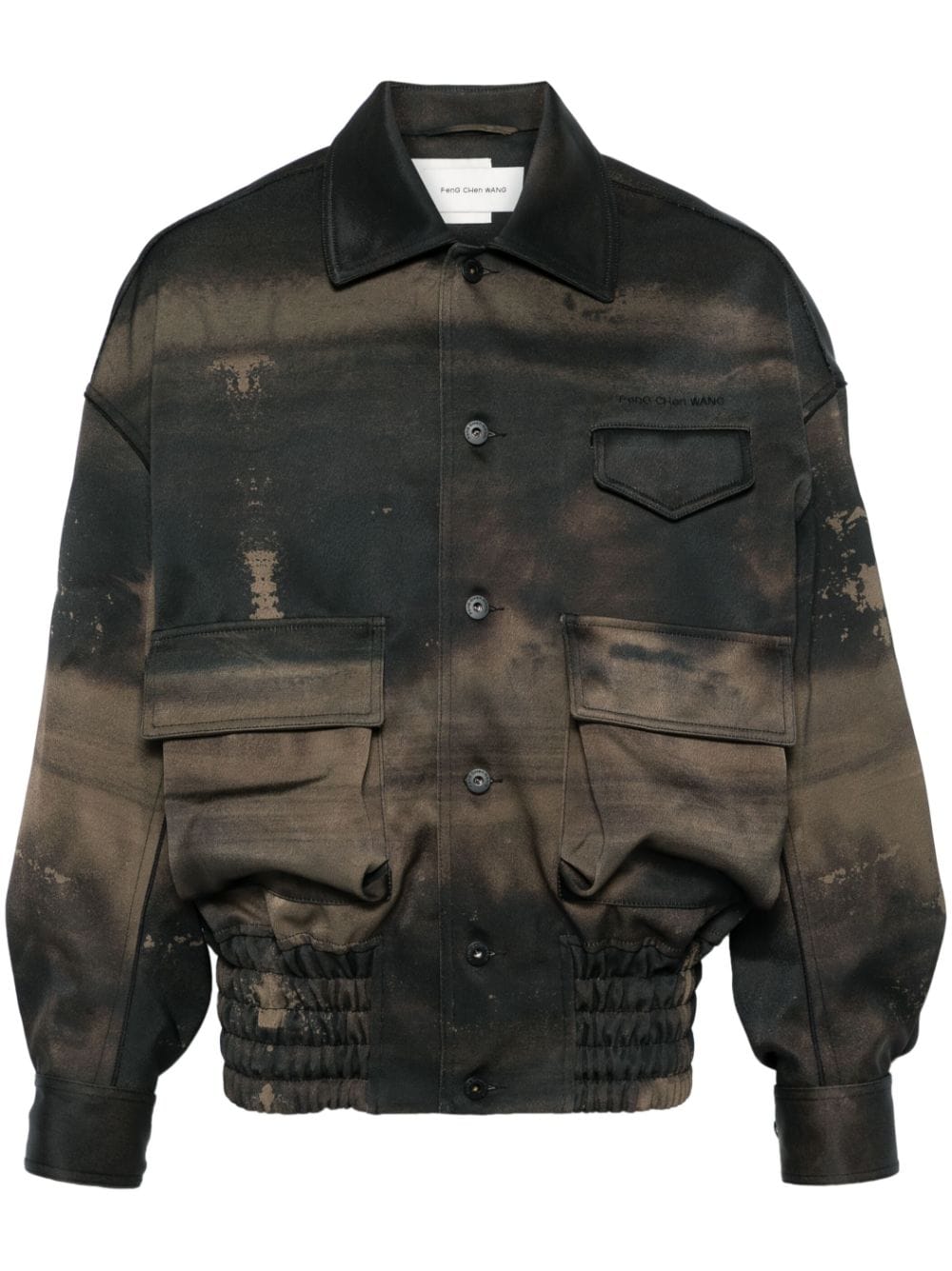 Feng Chen Wang gradient-effect bomber jacket - Marrone