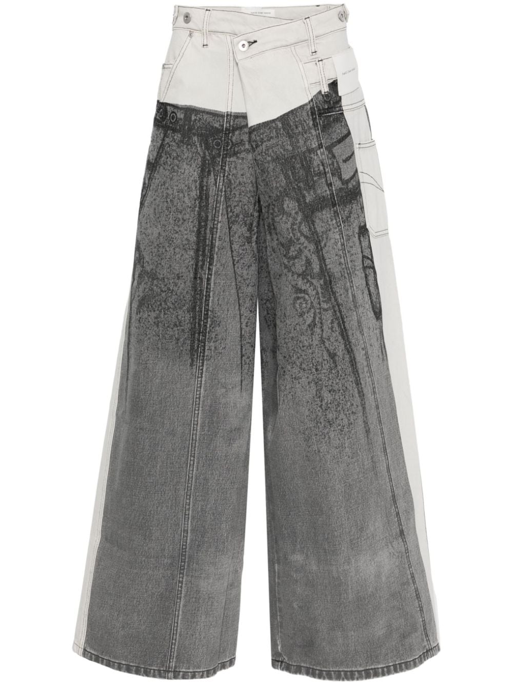 Feng Chen Wang Jeans met grafische print Zwart