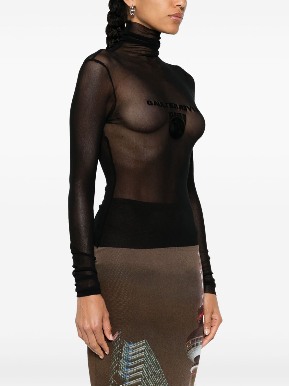 Jean Paul Gaultier x Shayne Oliver mesh top Zwart