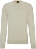 BOSS logo-embroidered crew-neck jumper - Neutrals