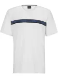 BOSS logo-tape detail T-shirt - White