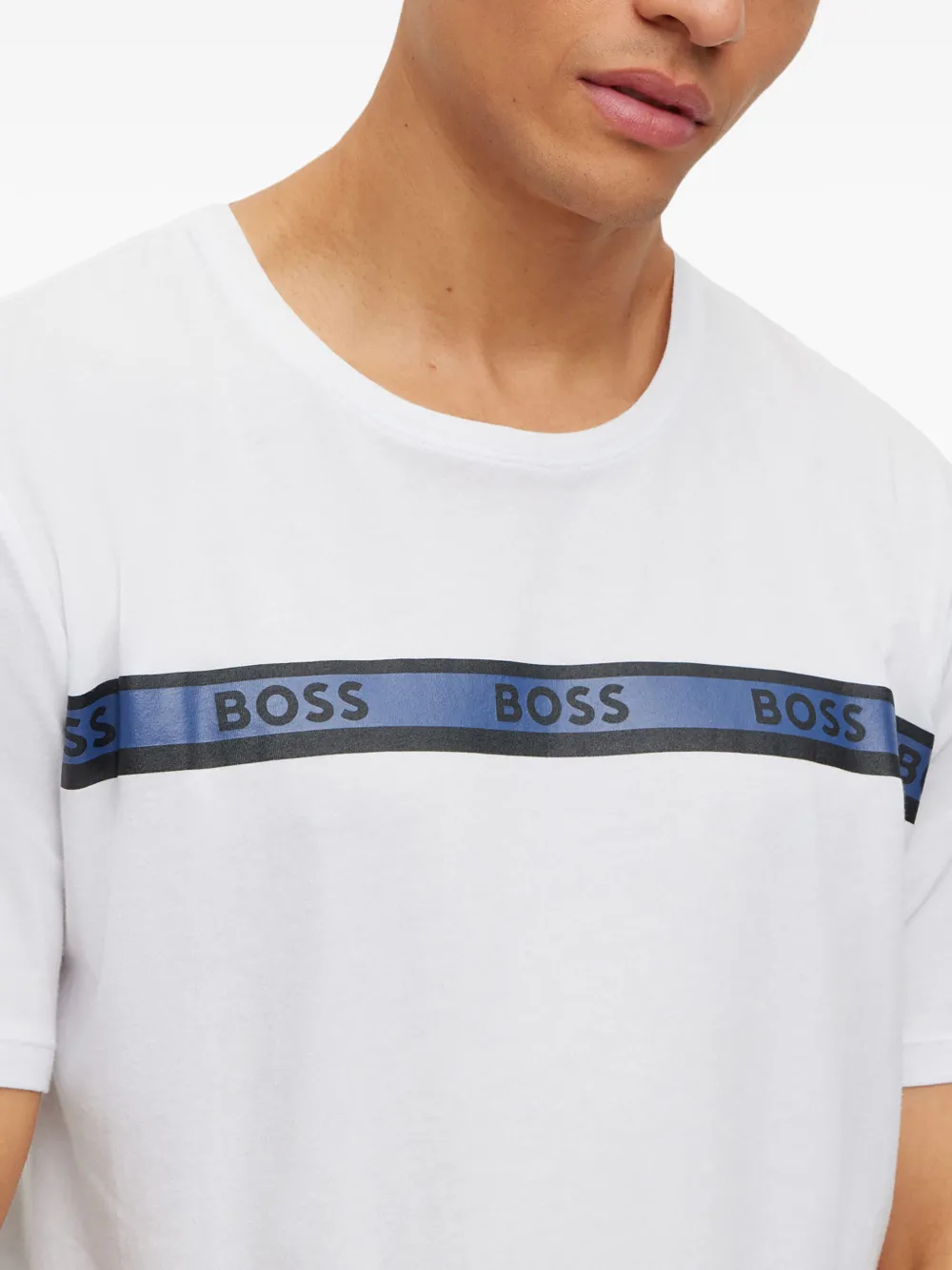 BOSS T-shirt met logoband Wit