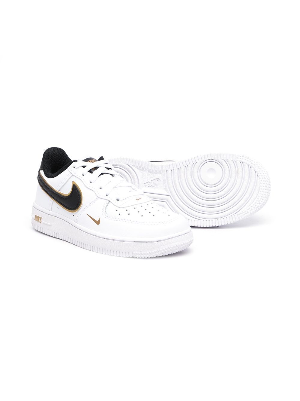 Nike Kids Air Force 1 low-top leather sneakers White