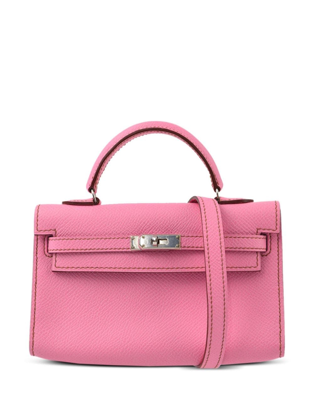 Pre-owned Hermes 2011 Mini Kelly Sellier Two-way Handbag In Pink