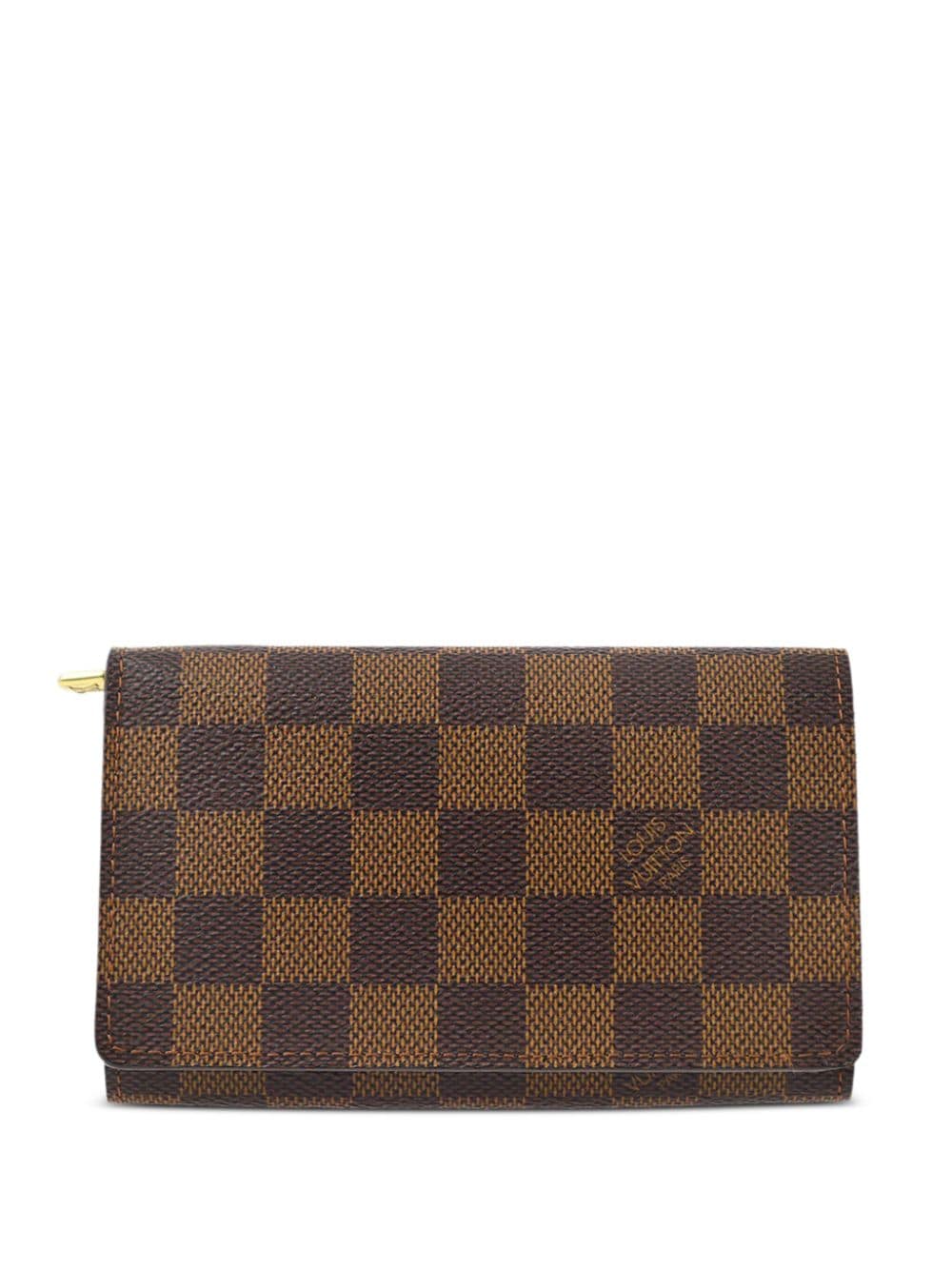 Pre-owned Louis Vuitton 2005 Porte Monnaie Billets Tresor Wallet In Brown