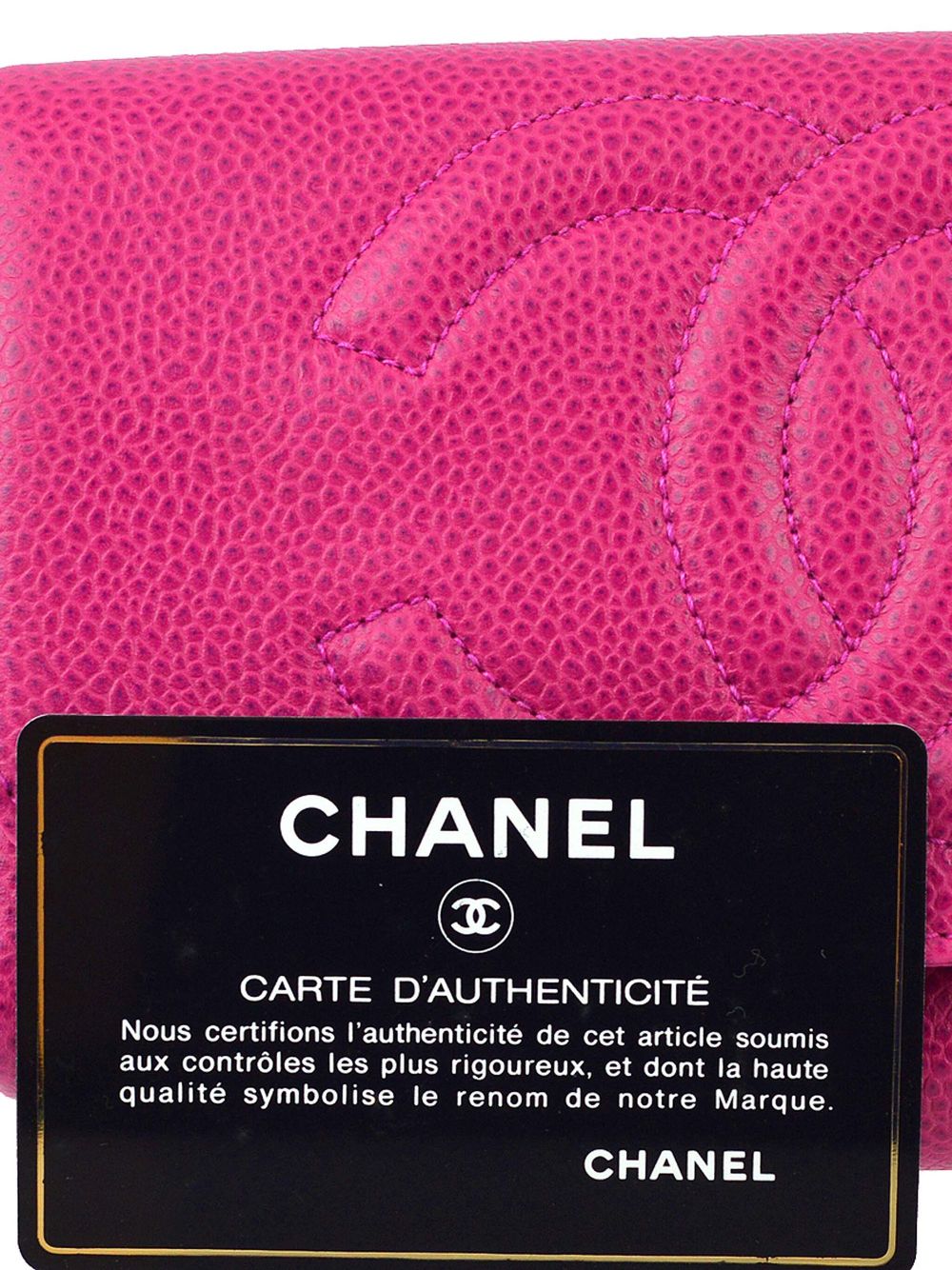 CHANEL 1997 CC-embossed leather make-up bag Women