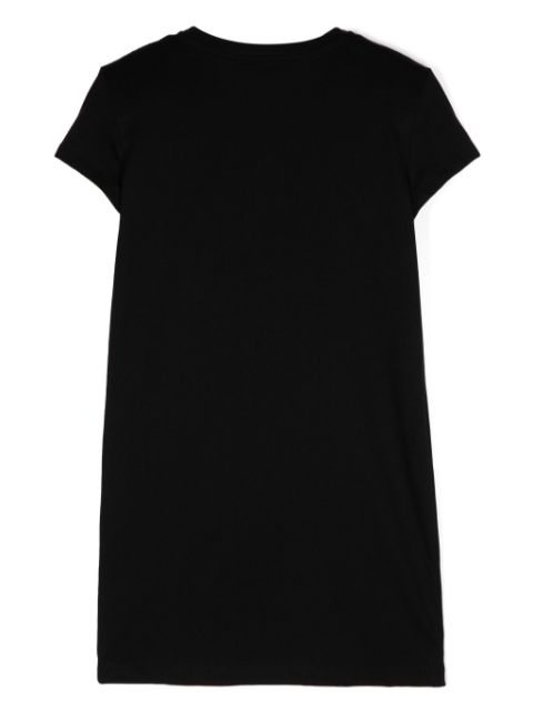 logo-embroidered cotton dress