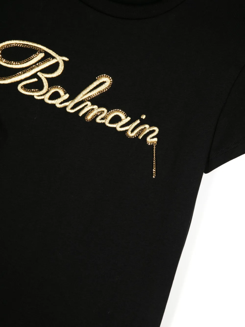 Balmain Kids Jurk met geborduurd logo Zwart