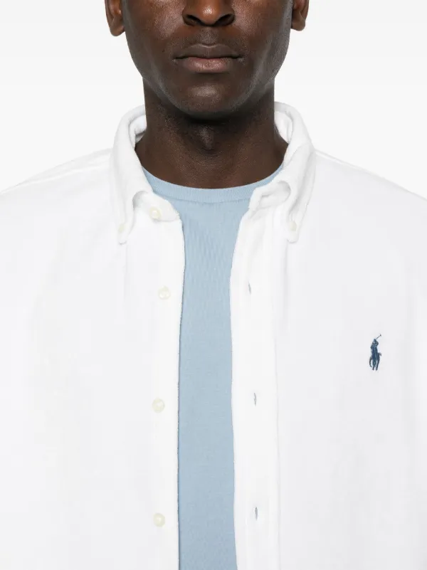 Polo Ralph Lauren Camisa Con Tejido De Rizo Blanco FARFETCH CR