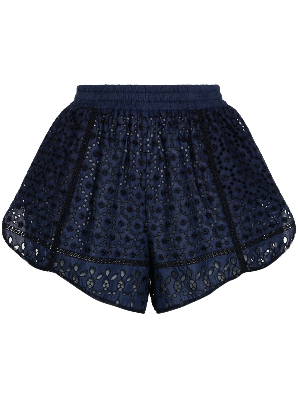 Ermanno Scervino Shorts met broderie anglaise Blauw