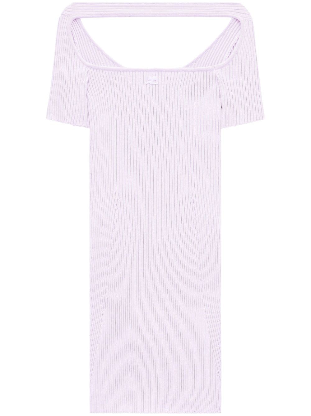 Courrèges Hyperbole Ribbed Mini-dress In Pink