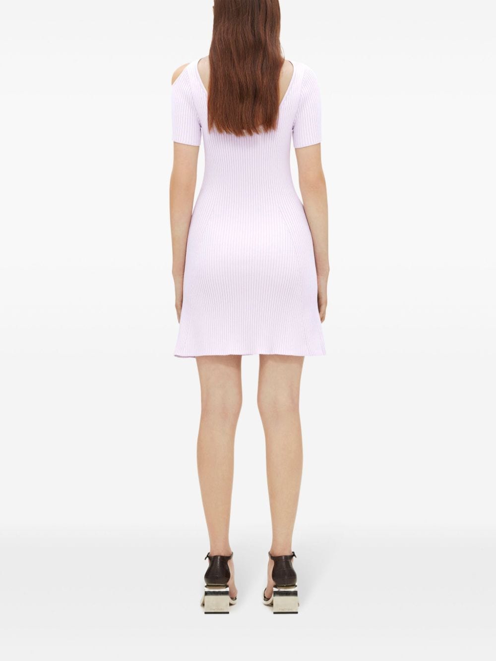 Courrèges Hyperbole ribgebreide mini-jurk Roze