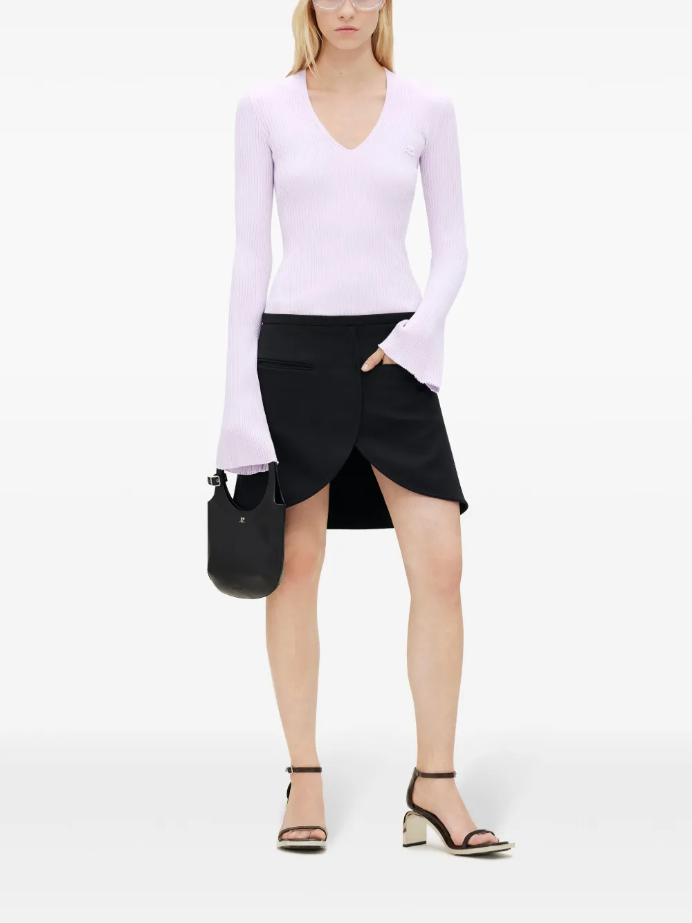 Courrèges V-neck ribbed jumper | Knitted Sweaters | Image 2