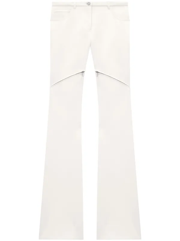 Courrèges Ellipse Zipped Twill Trousers in White