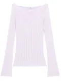 Courrèges boat-neck ribbed jumper - Purple