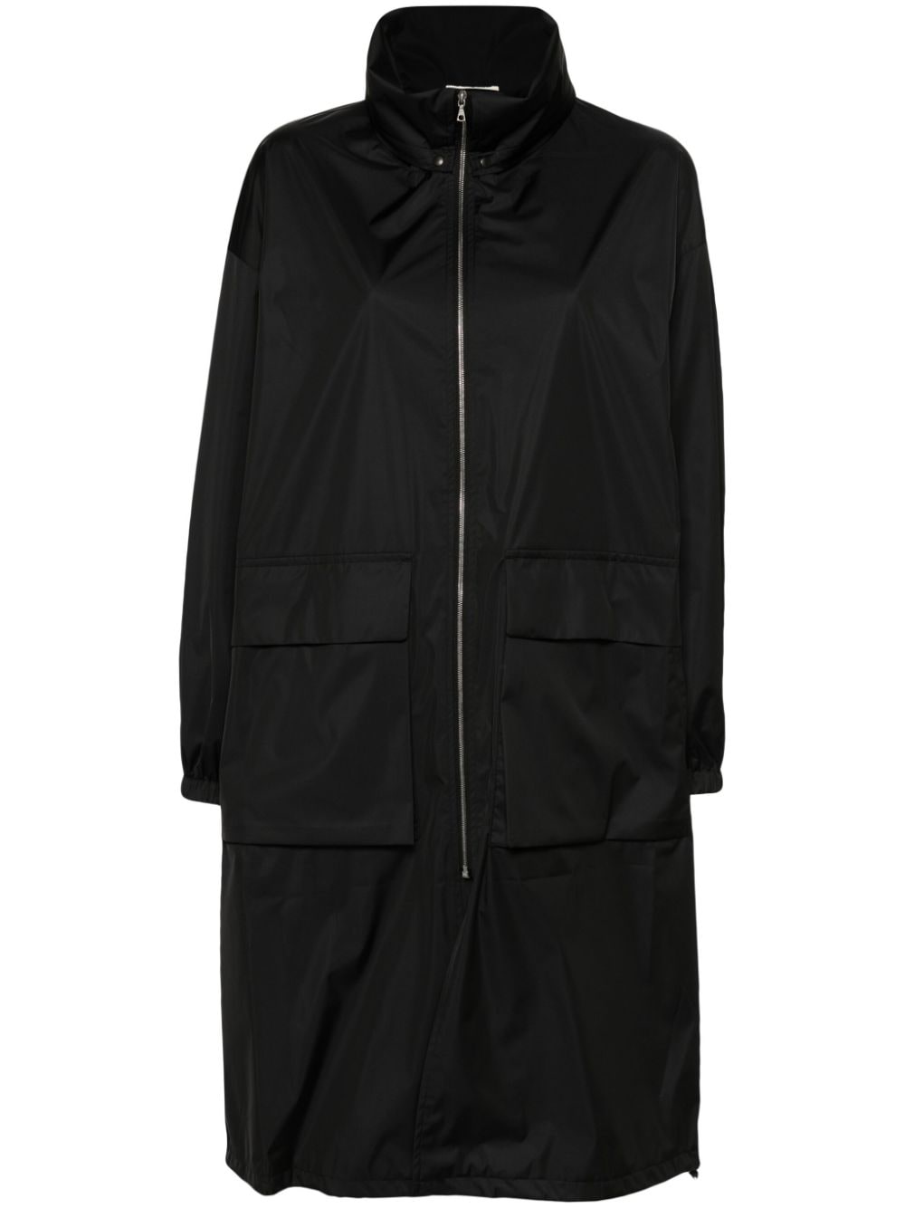 Auralee Zip-up Hooded Raincoat In Black