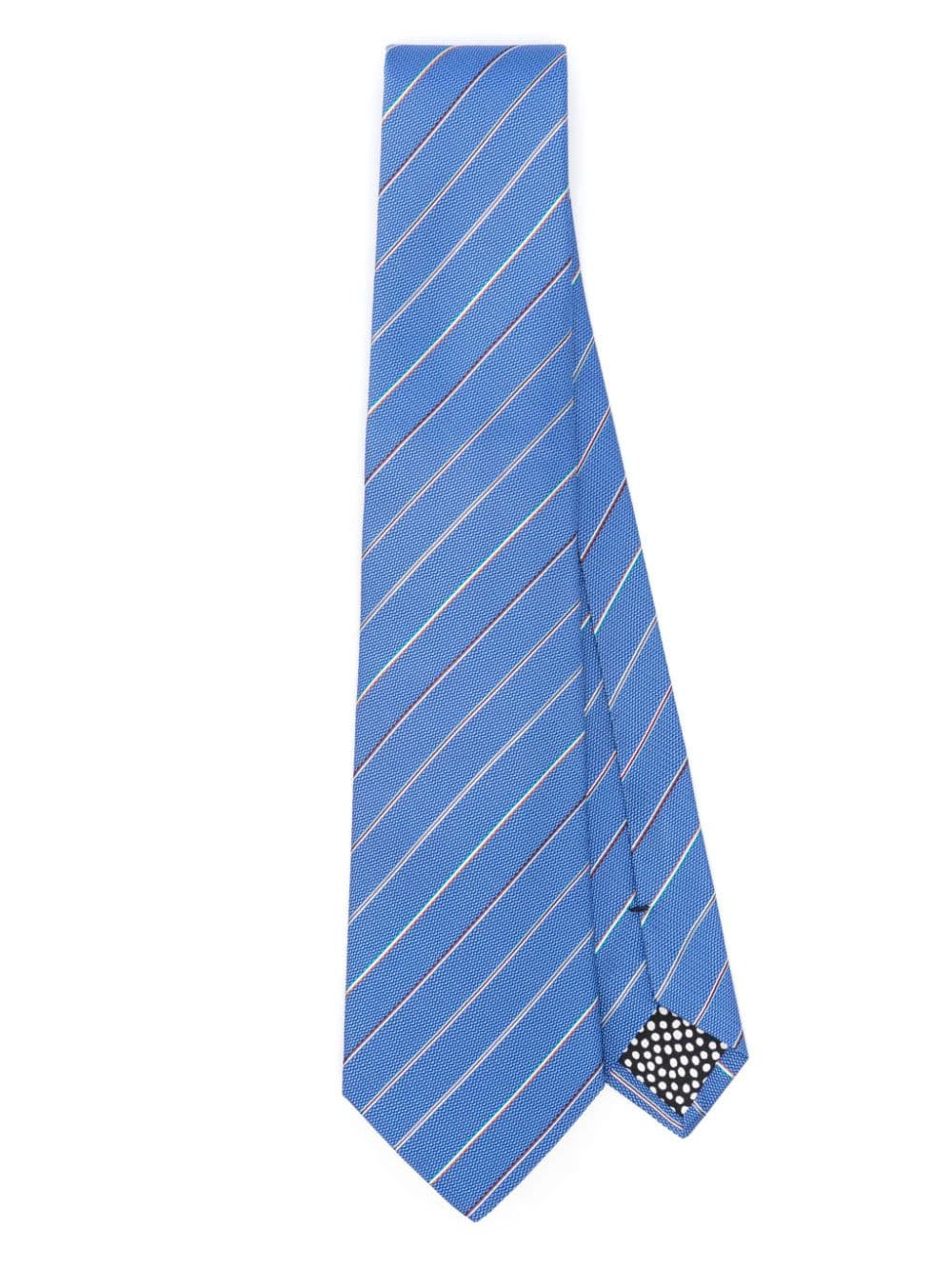Paul Smith Multi Stripe Silk Tie In Blue