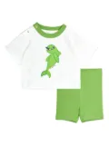 Mini Rodini Dolphin-print cotton tracksuit set - Green