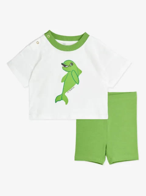 Mini Rodini Dolphin-print cotton tracksuit set