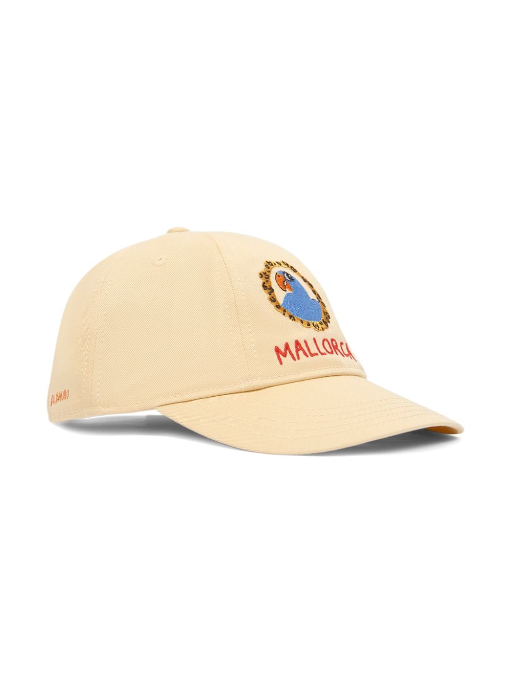 Mini Rodini Kids' Mallorca Embroidery Baseball Cap In Yellow