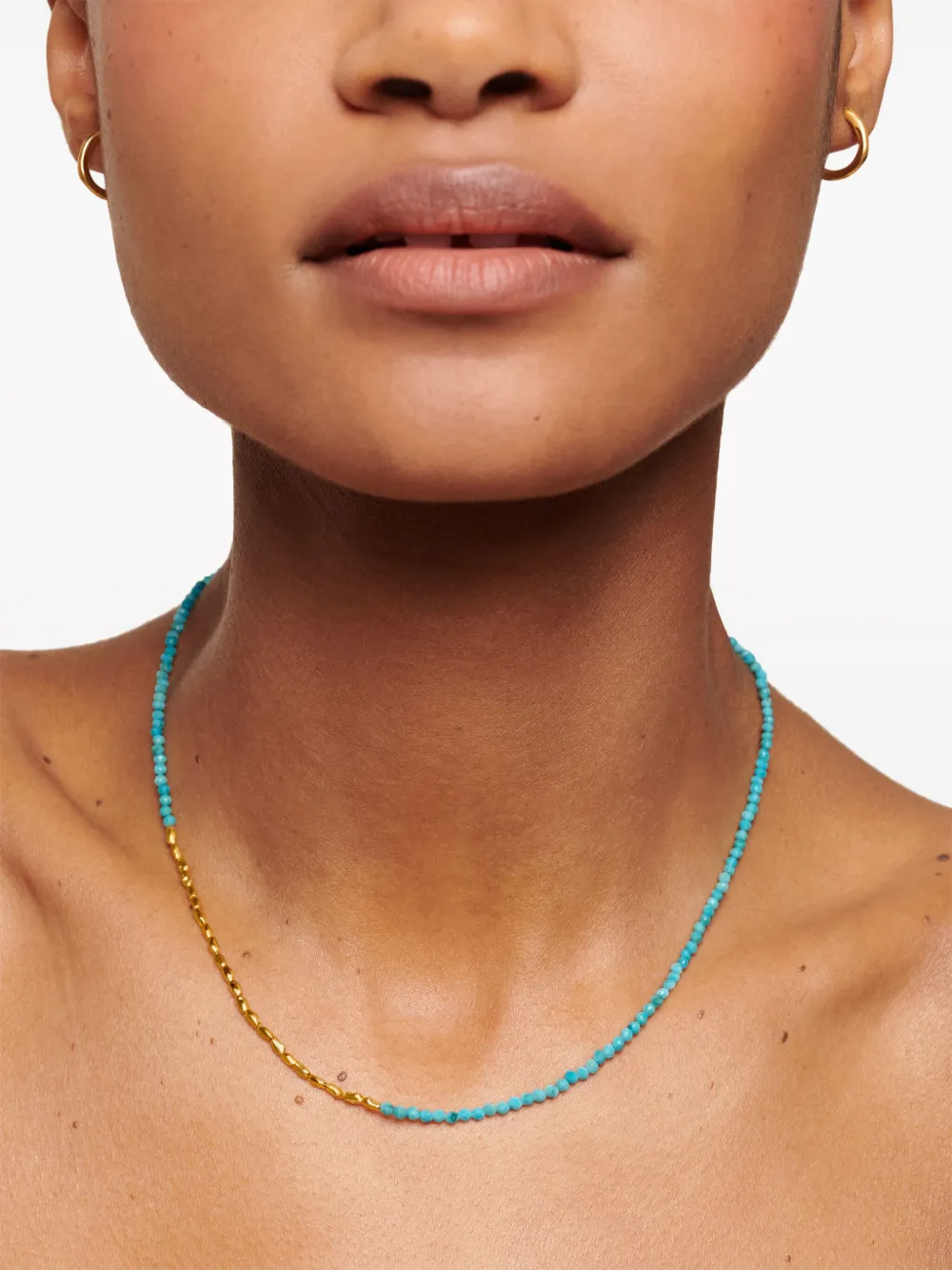 Monica Vinader Mini Nugget 18ct Yellow Gold-plated Vermeil Sterling Silver And Onyx Necklace In Blue
