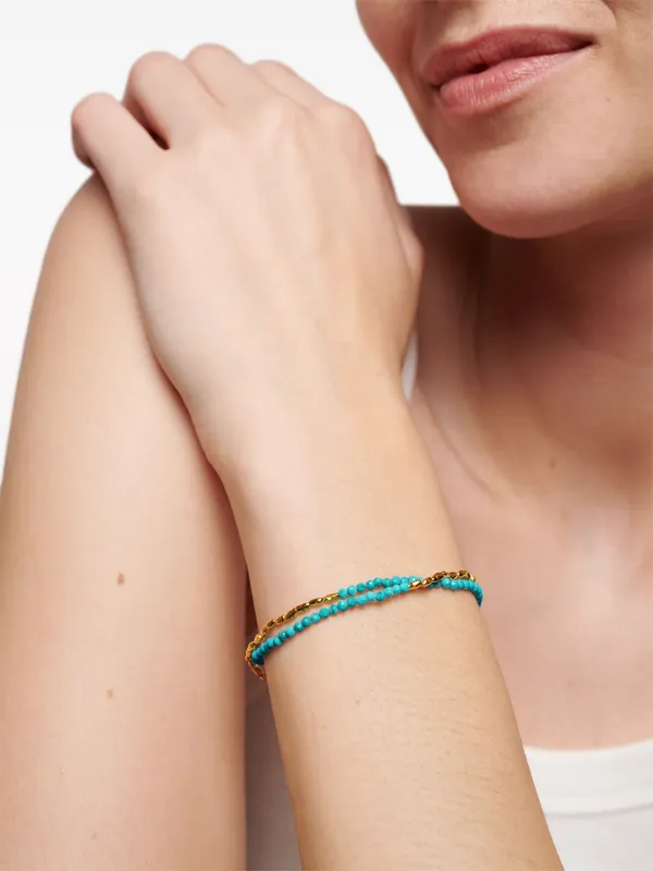 Monica Vinader Mini Nugget Gemstone Beaded Bracelet | Blue