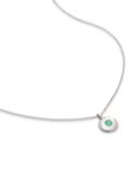 Monica Vinader May emerald pendant necklace - Silver