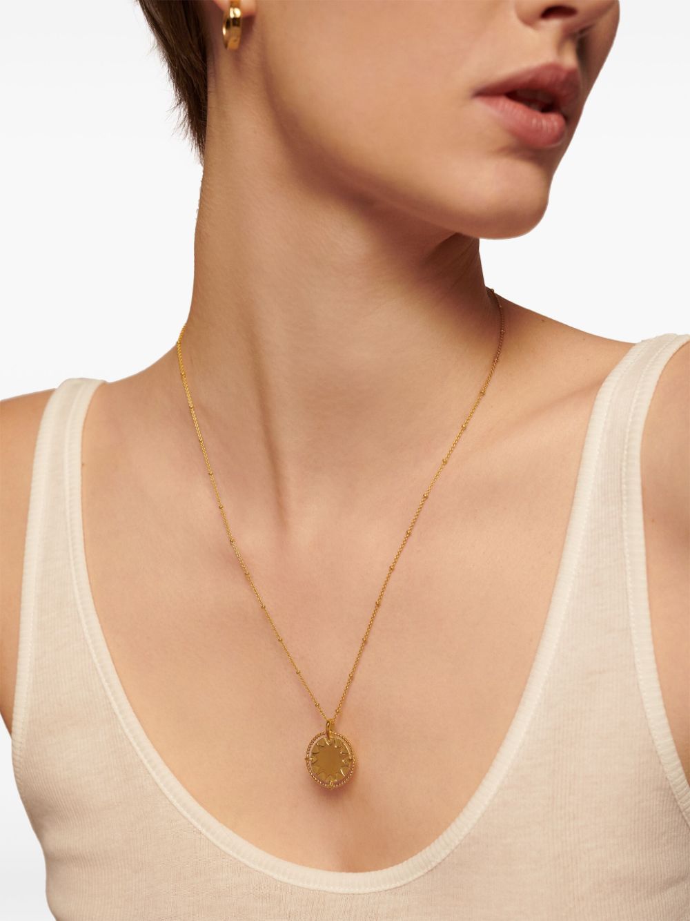 Shop Monica Vinader Talisman Sun Pendant Necklace In Gold