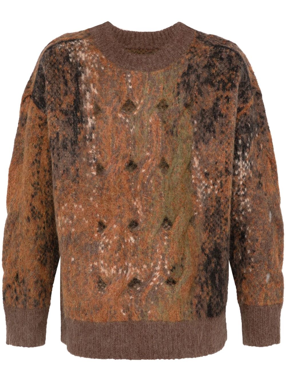 Shop Feng Chen Wang Jacquard Sweater In Brown