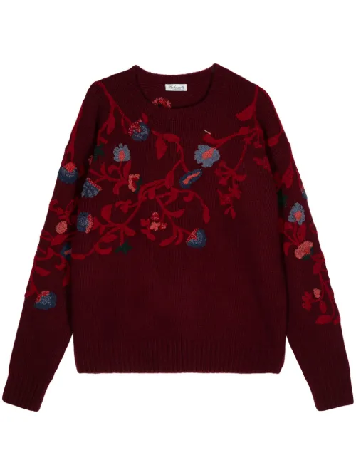 Pull à fleurs en maille intarsia - Leathersmith of London - Modalova