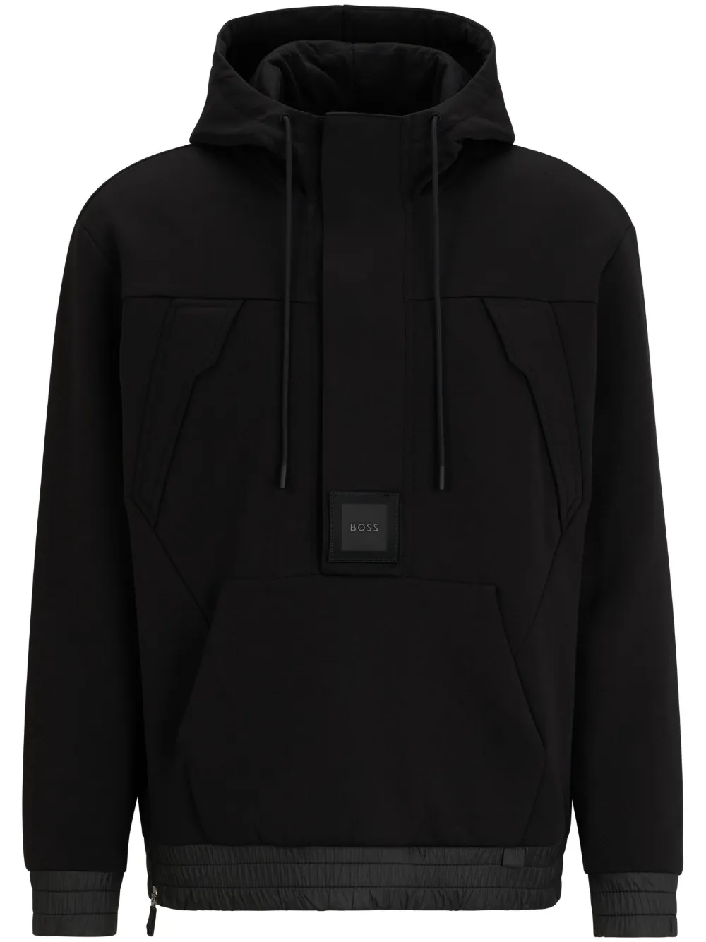 BOSS Hoodie met logopatch Zwart