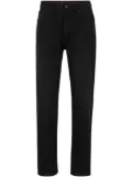 HUGO smiley-print mid-rise slim-fit jeans - Black