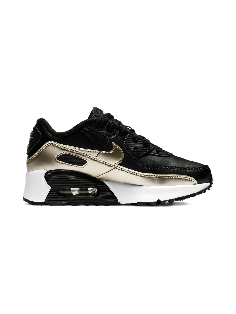 Nike Kids Air Max 90 LTR "Metallic Gold" sneakers Black