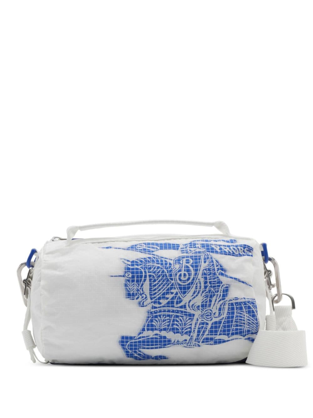 Burberry Small Edk-print Duffle Bag In White