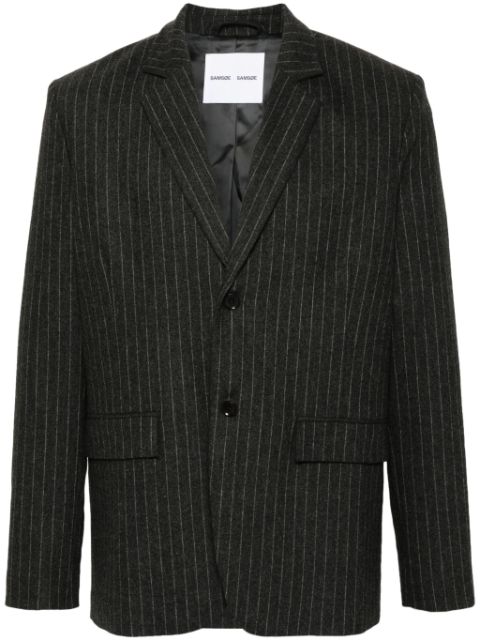 SAMSOE SAMSOE single-breasted pinstripe-pattern blazer