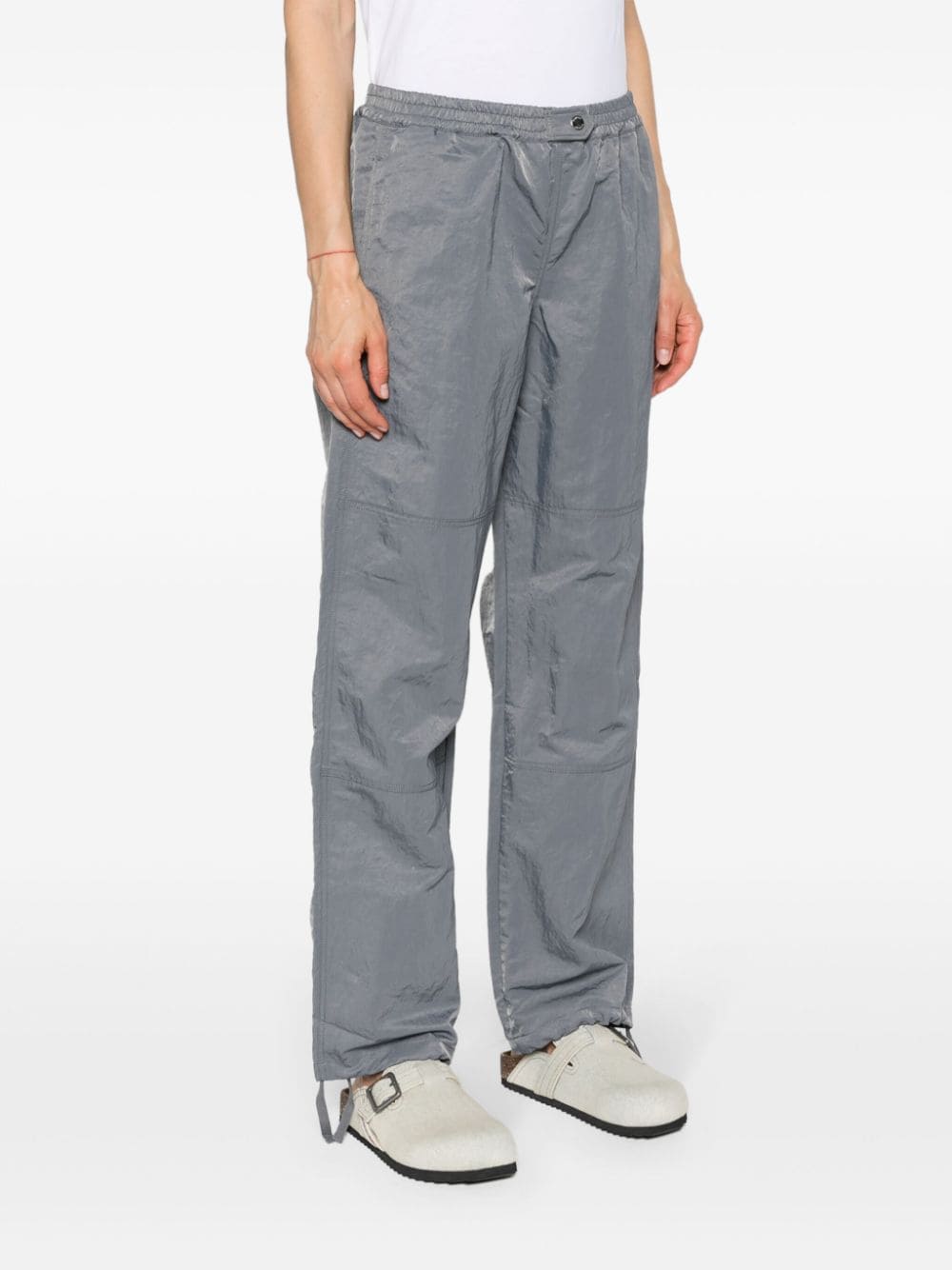 Shop Samsoe & Samsoe Gira Mid-rise Straight-leg Trousers In Grey