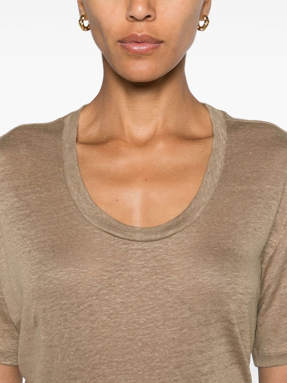 Shop Samsoe & Samsoe Sakayla Organic Linen T-shirt In Neutrals